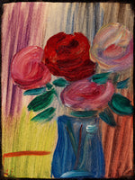 Blumen in Blauer Vase