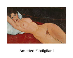 Amadeo Modigliani - Liegender Frauenakt auf weißem Kissen
