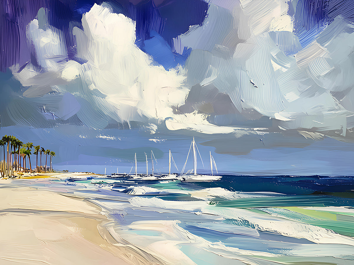 Sailboats On the Beach