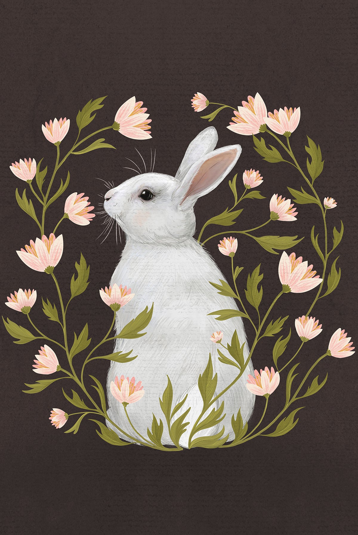White Rabbit in Spring Meadow
