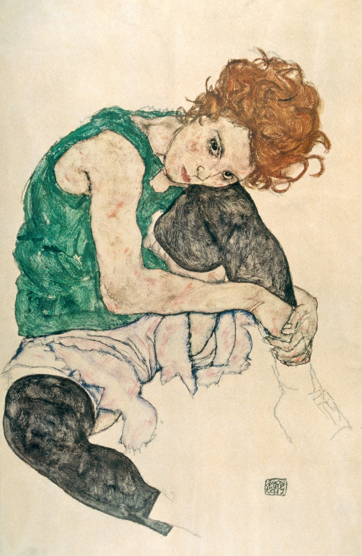 Egon Schiele - Sitzende Frau mit hochgezogenem Knie