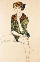 Egon Schiele - Mädchen mit grünem Hemd