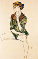 Egon Schiele - Mädchen mit grünem Hemd