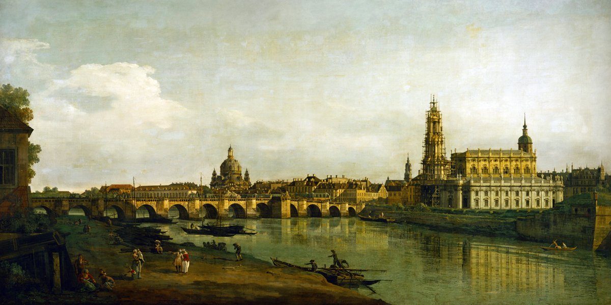 Canaletto - Dresden, Blick vom Elbufer