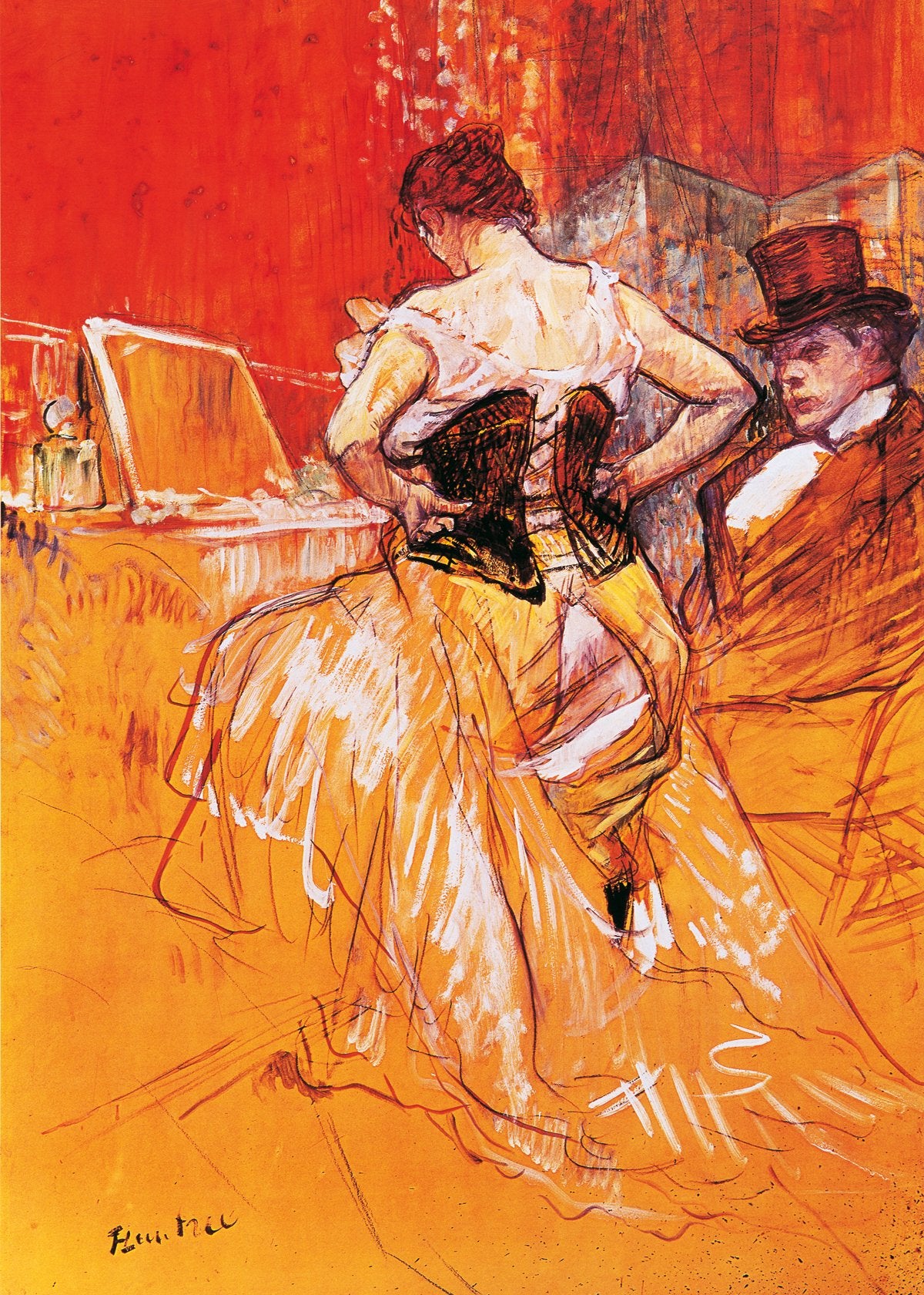 Henri De Toulouse-Lautrec - Femme, mettant son corset