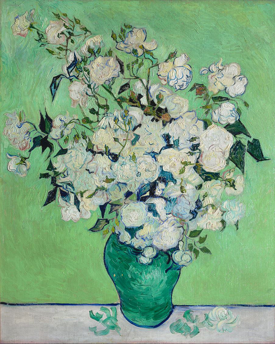 Vase mit weißen Rosen