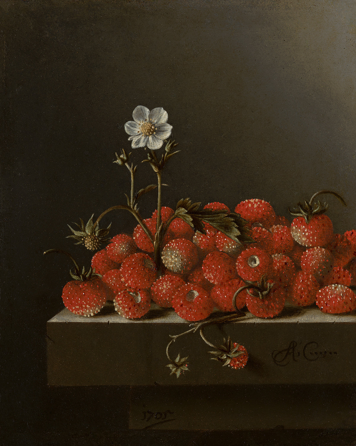 Stillleben mit wilden Erdbeeren