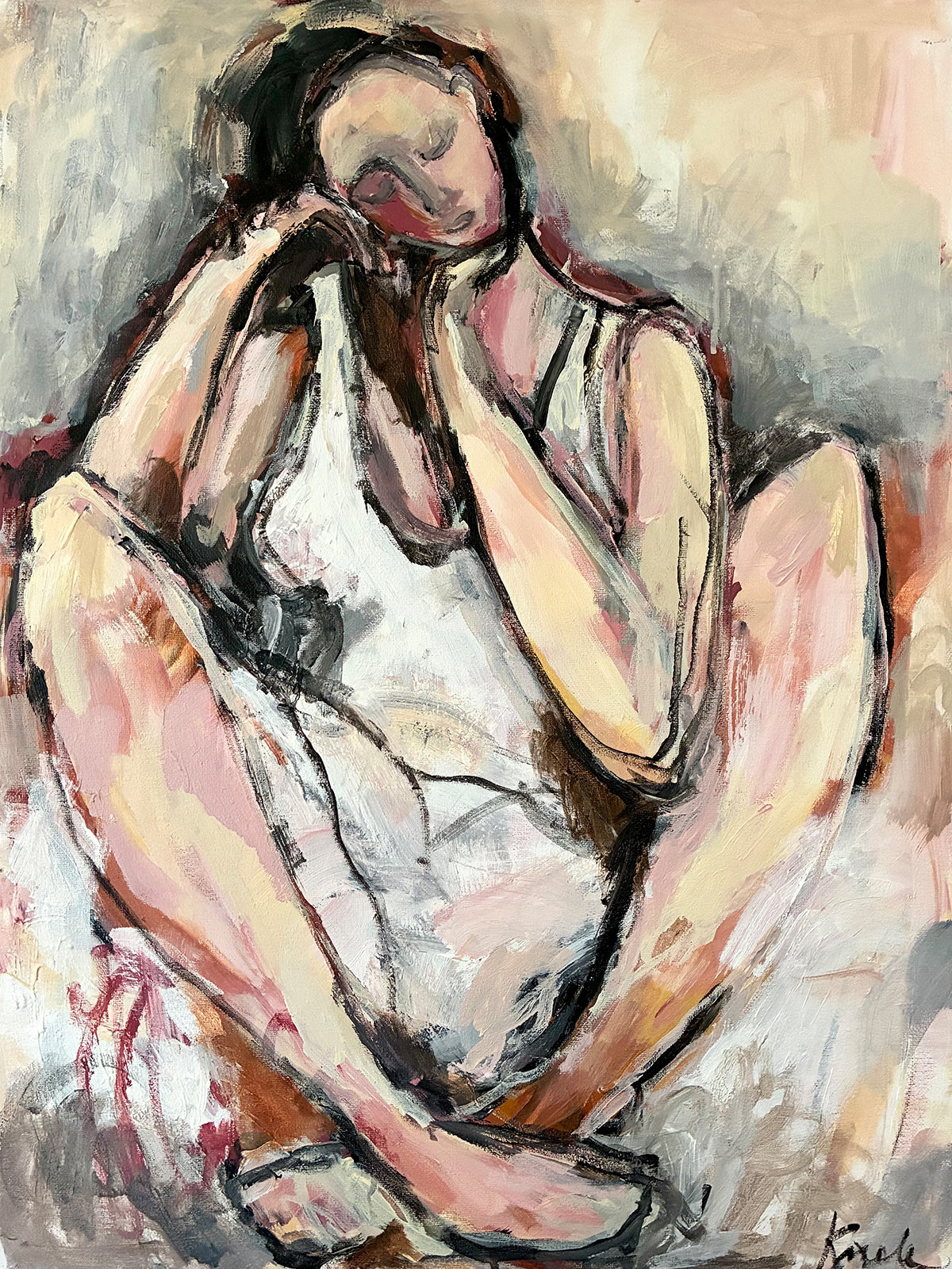 Pensive Seated Woman
