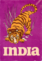 India Tiger Vintage Travel Poster