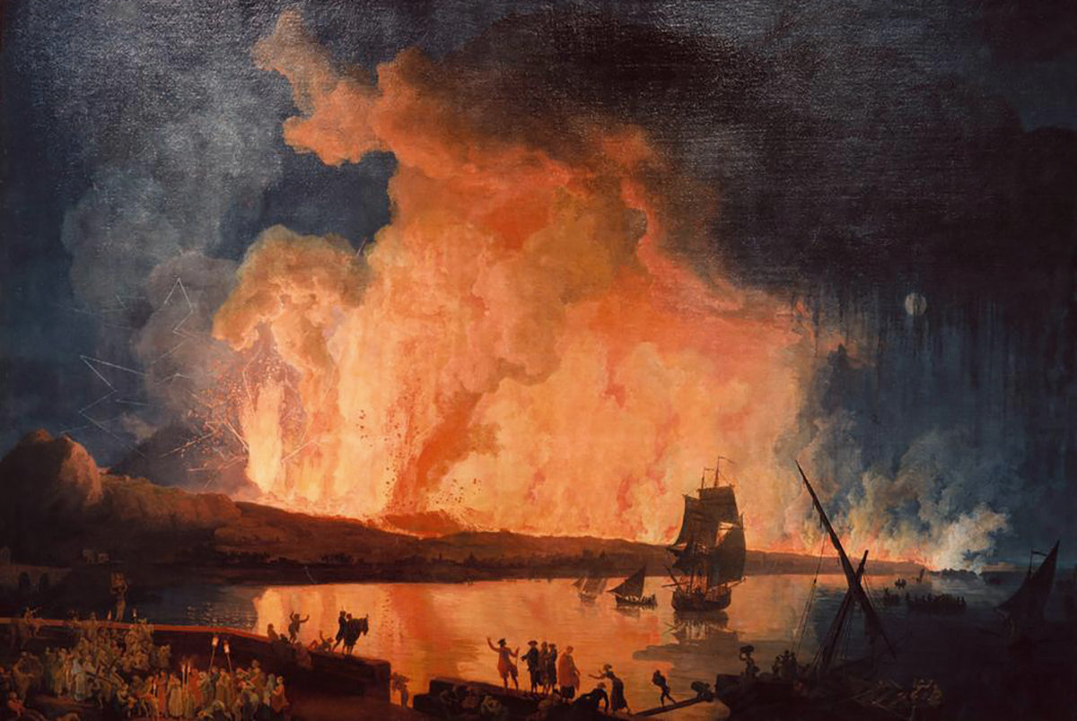 Eruption of Vesuvius, as seen from the Ponte della Maddalena
