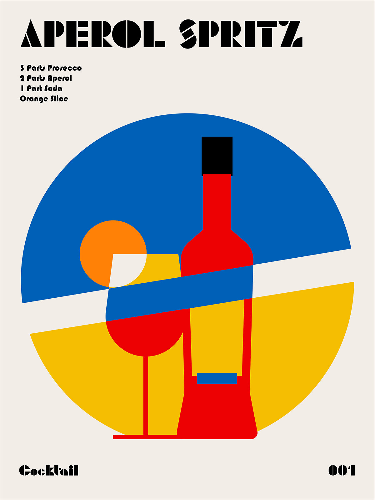 Aperol Spritz Cocktail Bauhaus Art Print