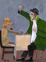 Humour Card Game with Dog Vintage