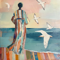 Coastal Woman And Birds