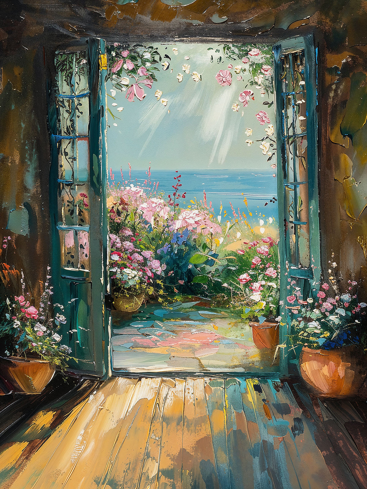 Vibrant Garden With Blossoming Flowers I