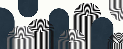 Black and White Arches and Stripes