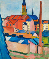 August Macke - Marienkirche in Bonn mit Häusern