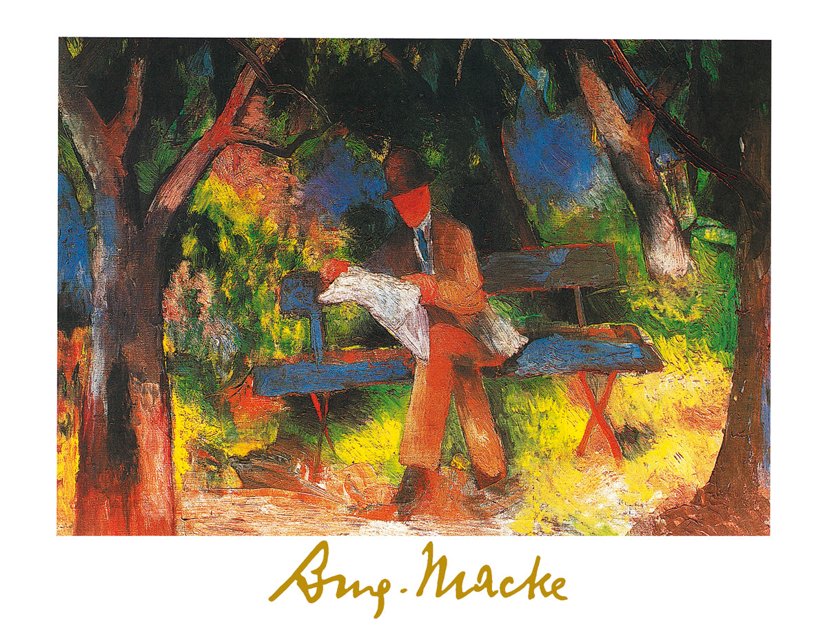 August Macke - Lesender Mann