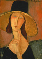 Amadeo Modigliani - Jeanne Hebuterne mit großem Hut