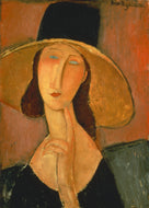 Amadeo Modigliani - Jeanne Hebuterne mit großem Hut