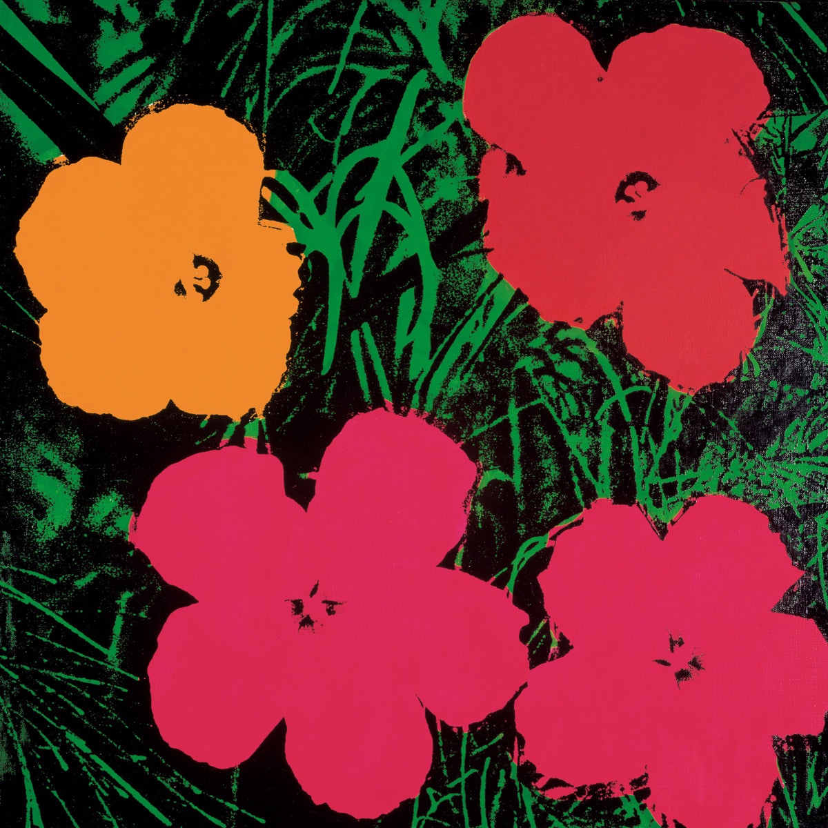 ANDY WARHOL、FLOWERS#2、希少画集画、新品高級額、額装付 希少なアンディ・ウォーホルの花の絵のポスター2枚セット