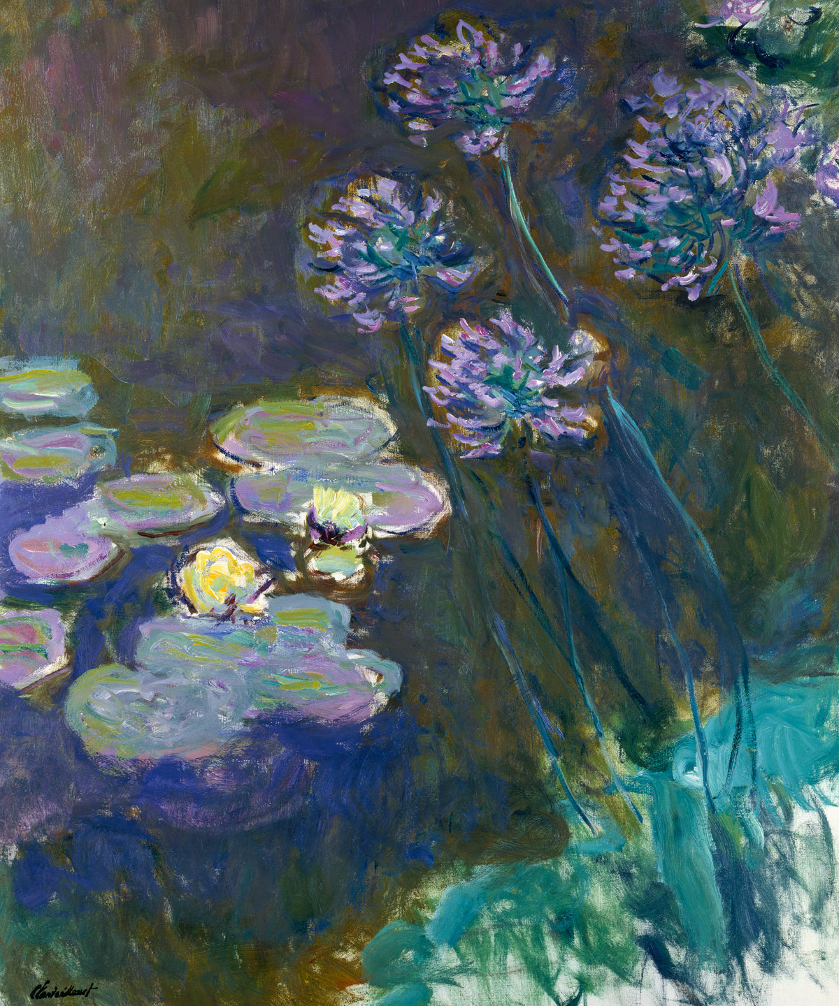 Claude Monet - Gelbe Seerosen und Agapanthes