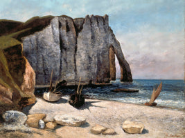 Gustave Courbet - Die Felsen von Etretat und Boote am Meer