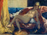 Eugene Delacroix - Nackte Frau einen Papagei...