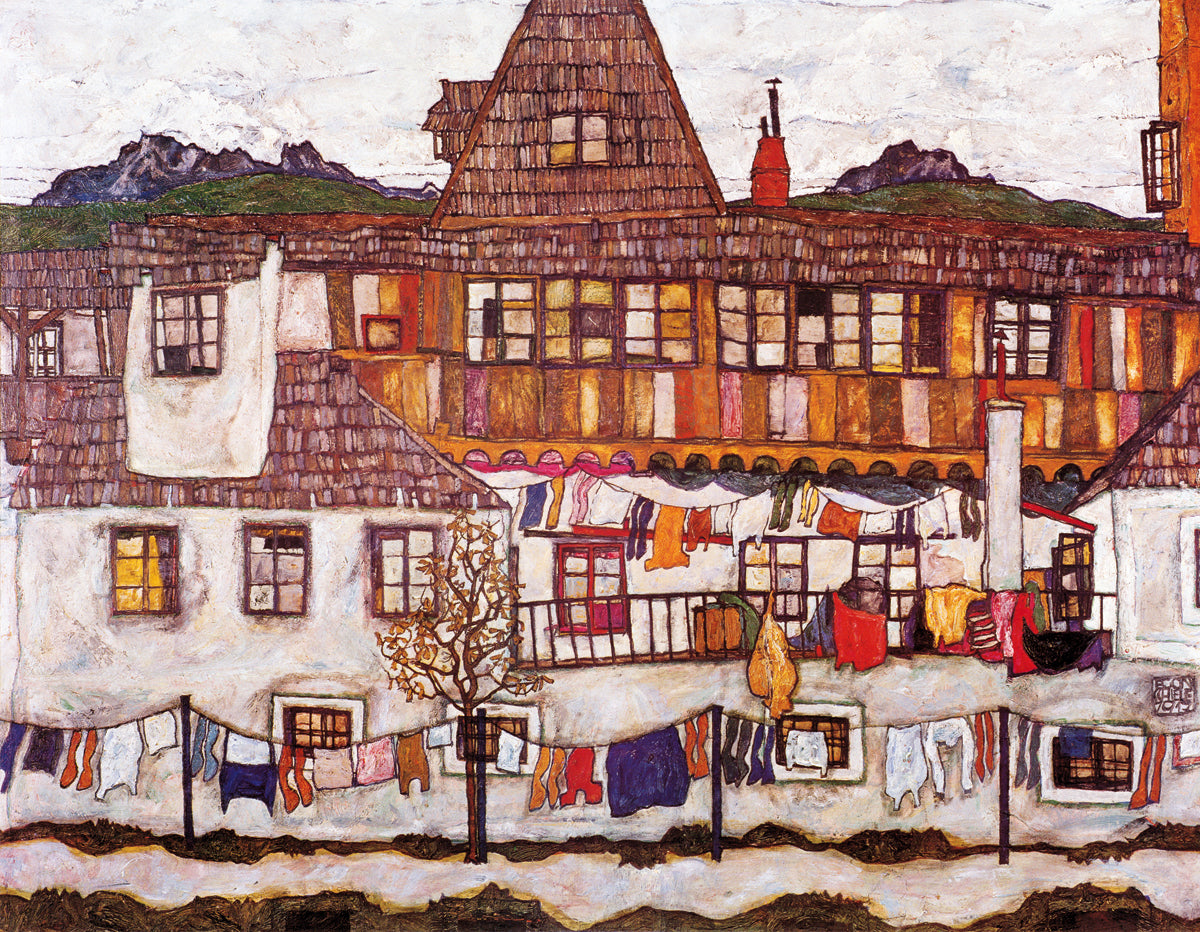 Egon Schiele - Häuser mit trockener Wäsche