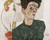Egon Schiele - Selbstbildnis mit Lampionfrüchten