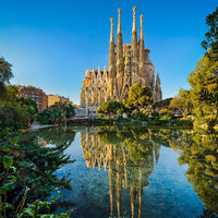 Sagrada Familia reflected