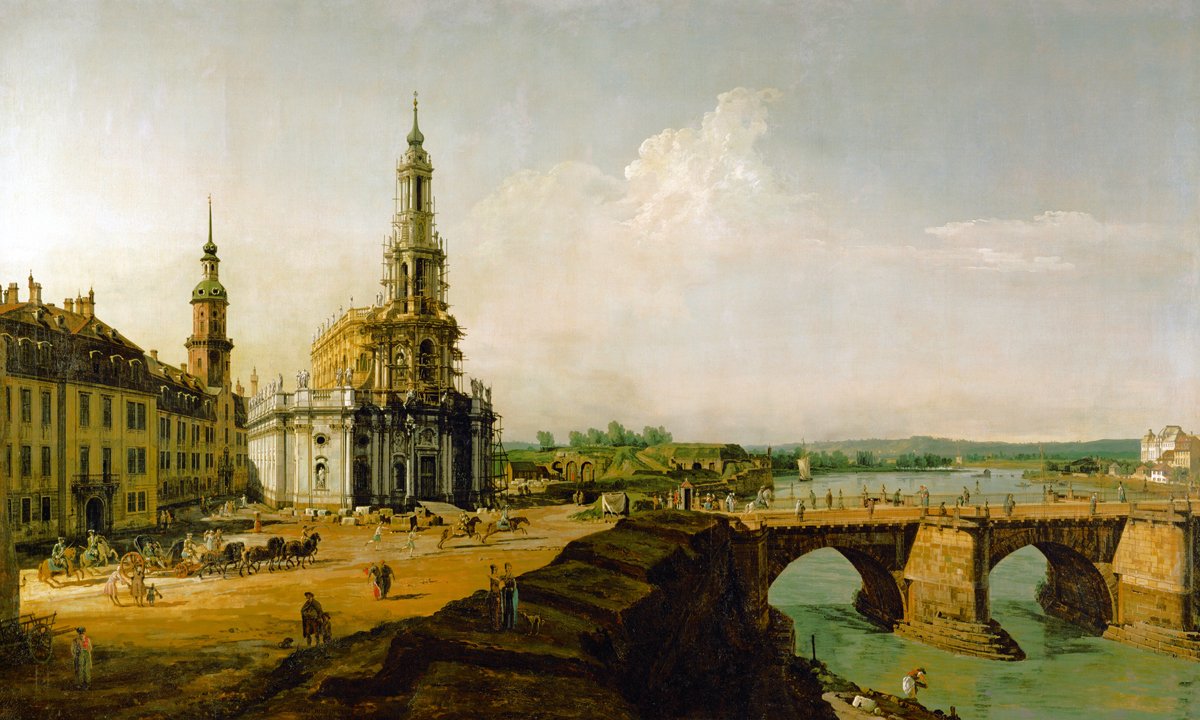 Canaletto - Dresden, Blick vom Elbufer