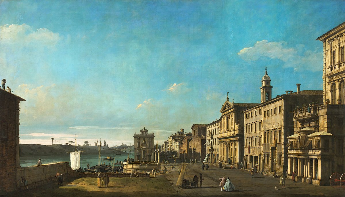 Canaletto - Ansicht der Via Ripetta in Rom