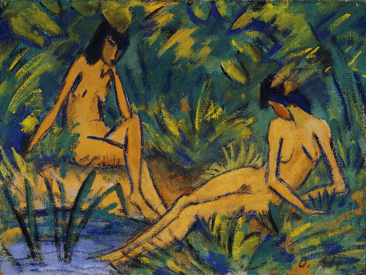 Otto Mueller - Sitzende Mädchen am Wasser