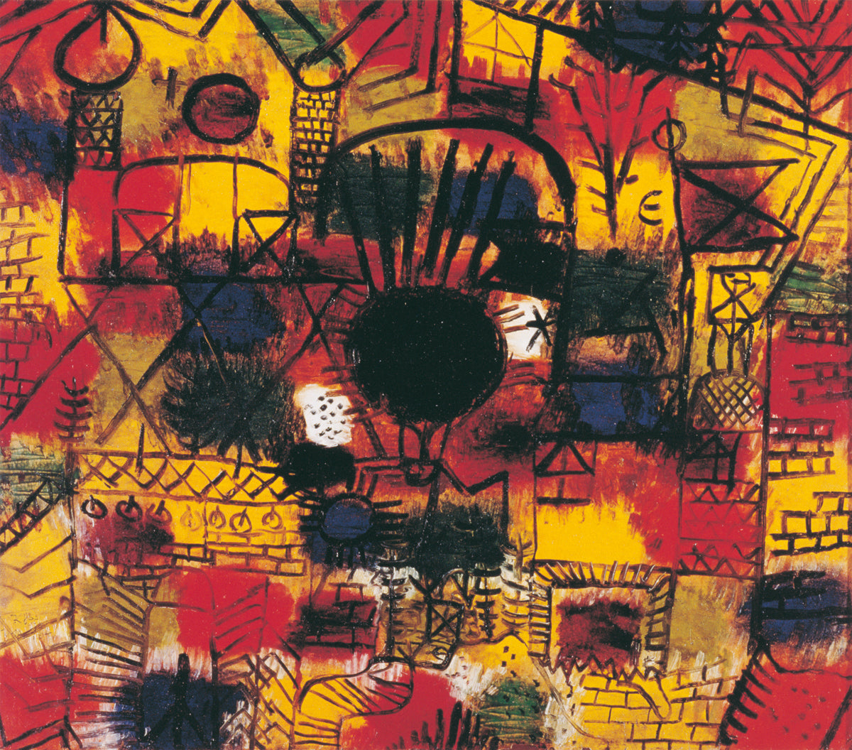 Paul Klee - Komposition mit schwarzem Punkt