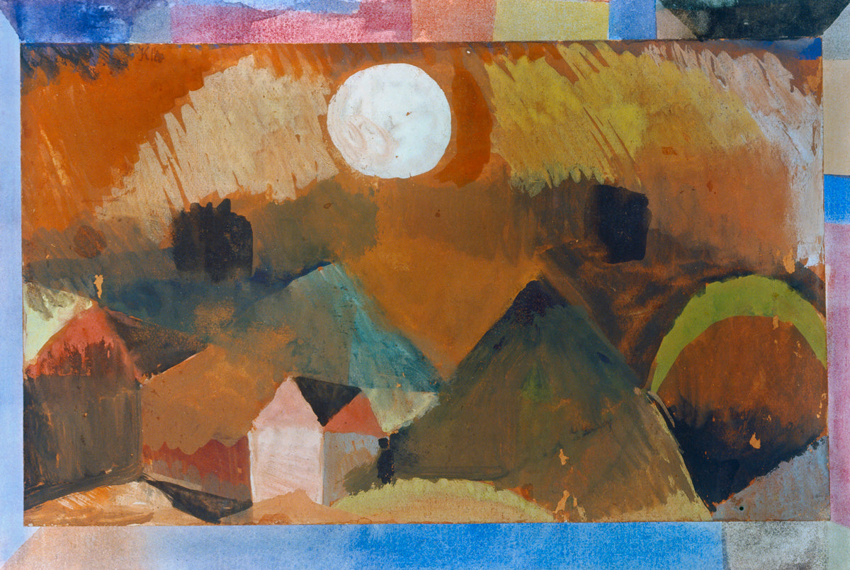 Paul Klee - Landschaft mit Rot mit weißem