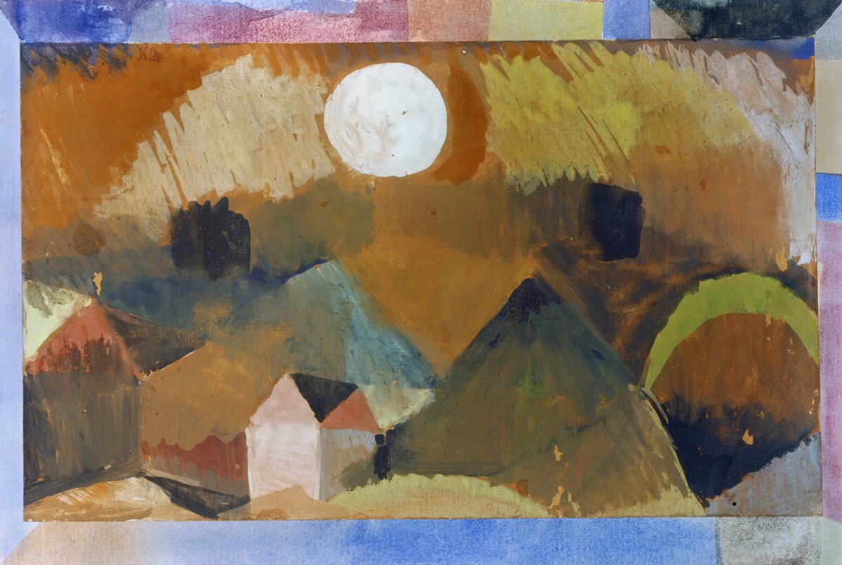 Paul Klee - Landschaft mit Rot mit weißem