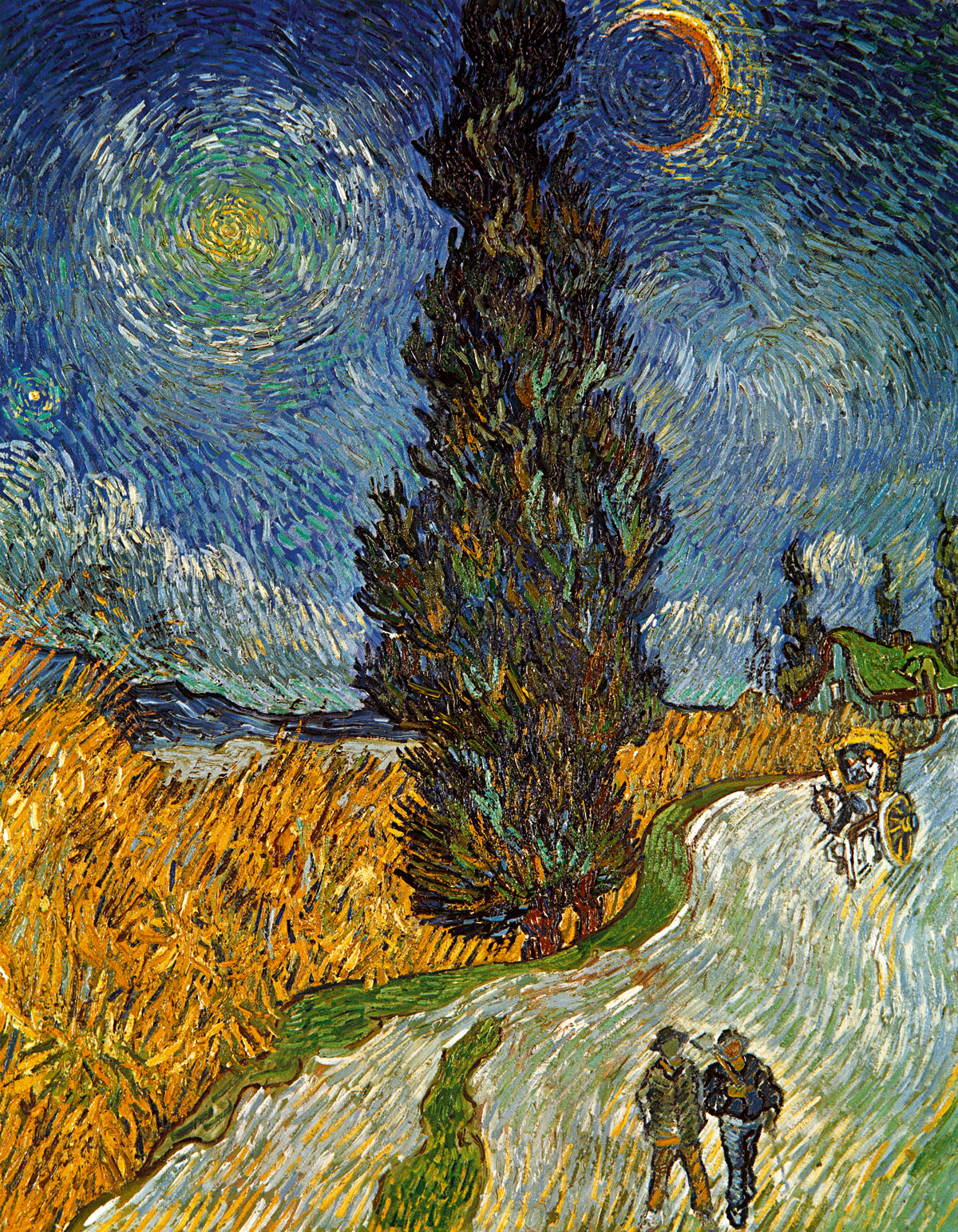 Vincent Van Gogh - Landstraße mit Zypresse und Stern