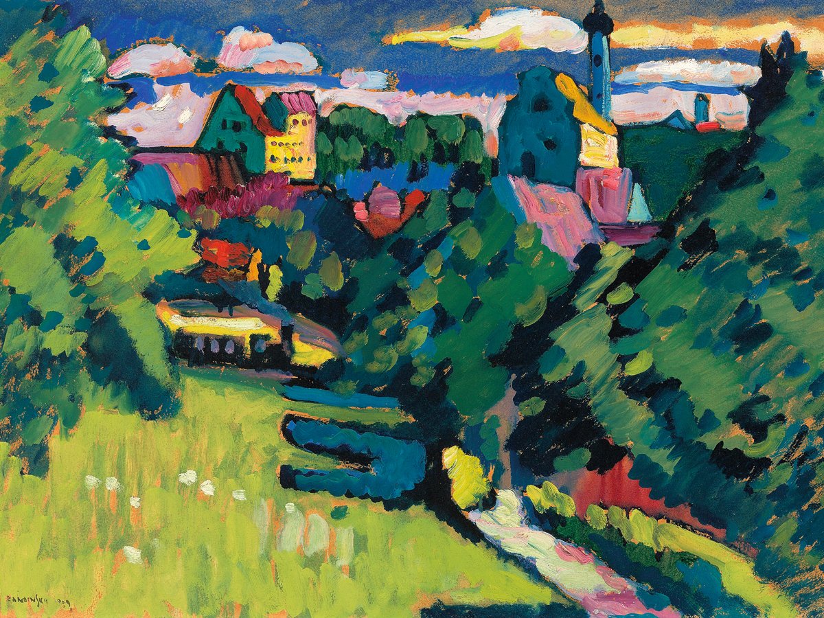 Wassily Kandinsky - Murnau - Ansicht mit Burg...